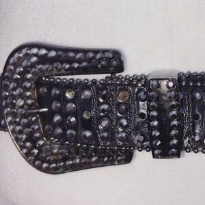 Black colored rhinestone belt